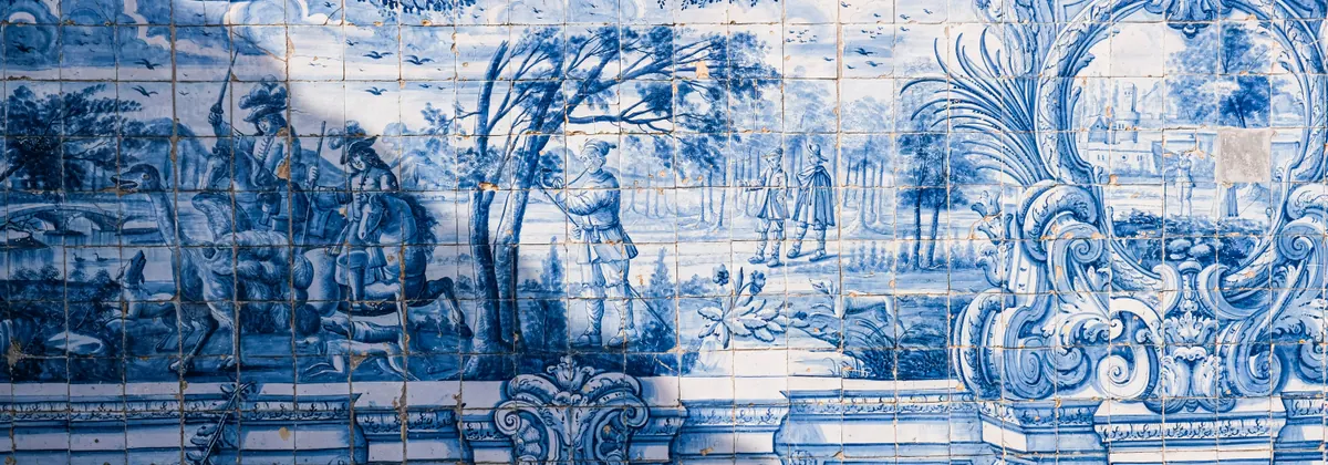 Blue and white Portuguese azulejo tiles